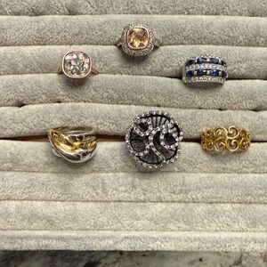 Premier Designs Elegant Gold and Silver Ring Set